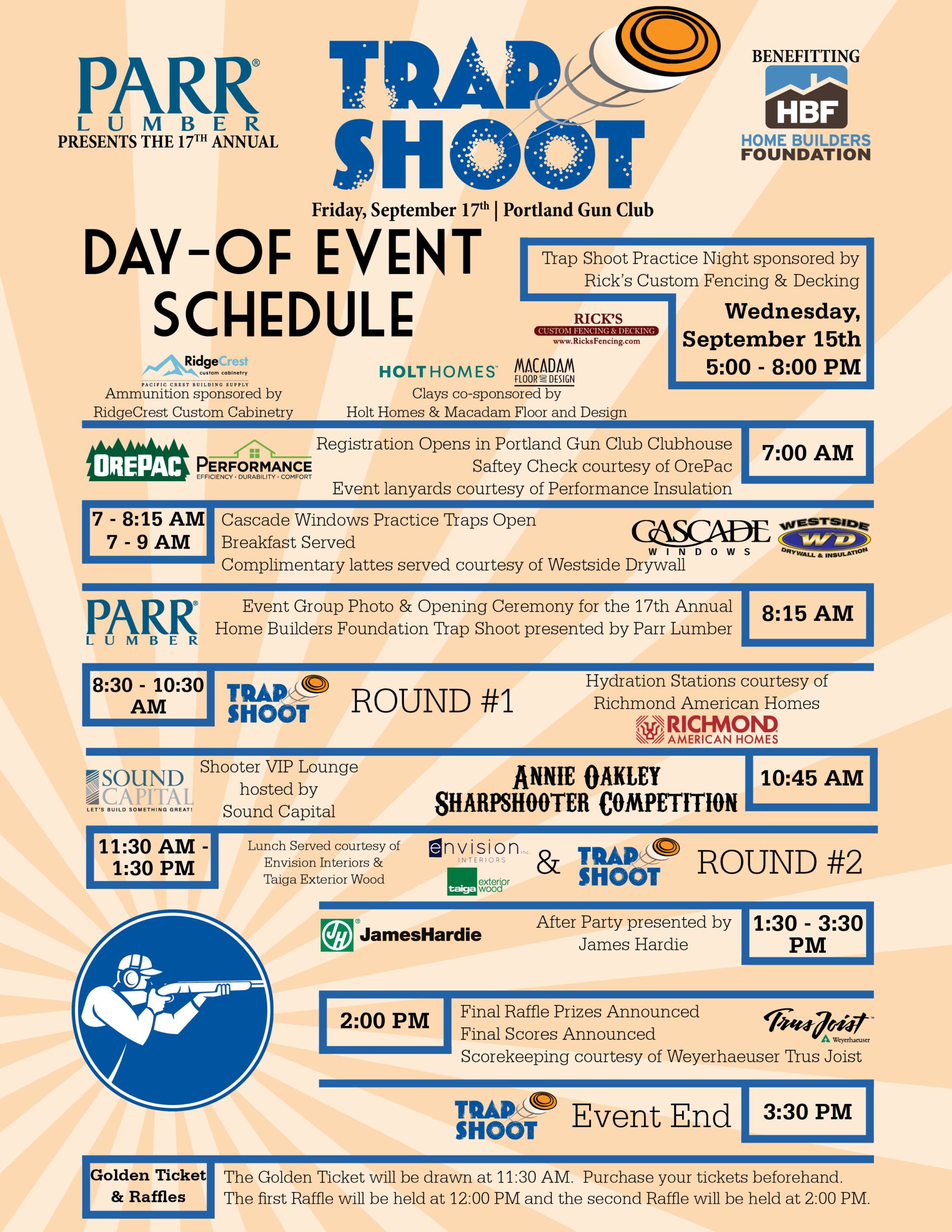 2021 Trap Shoot Event Schedule